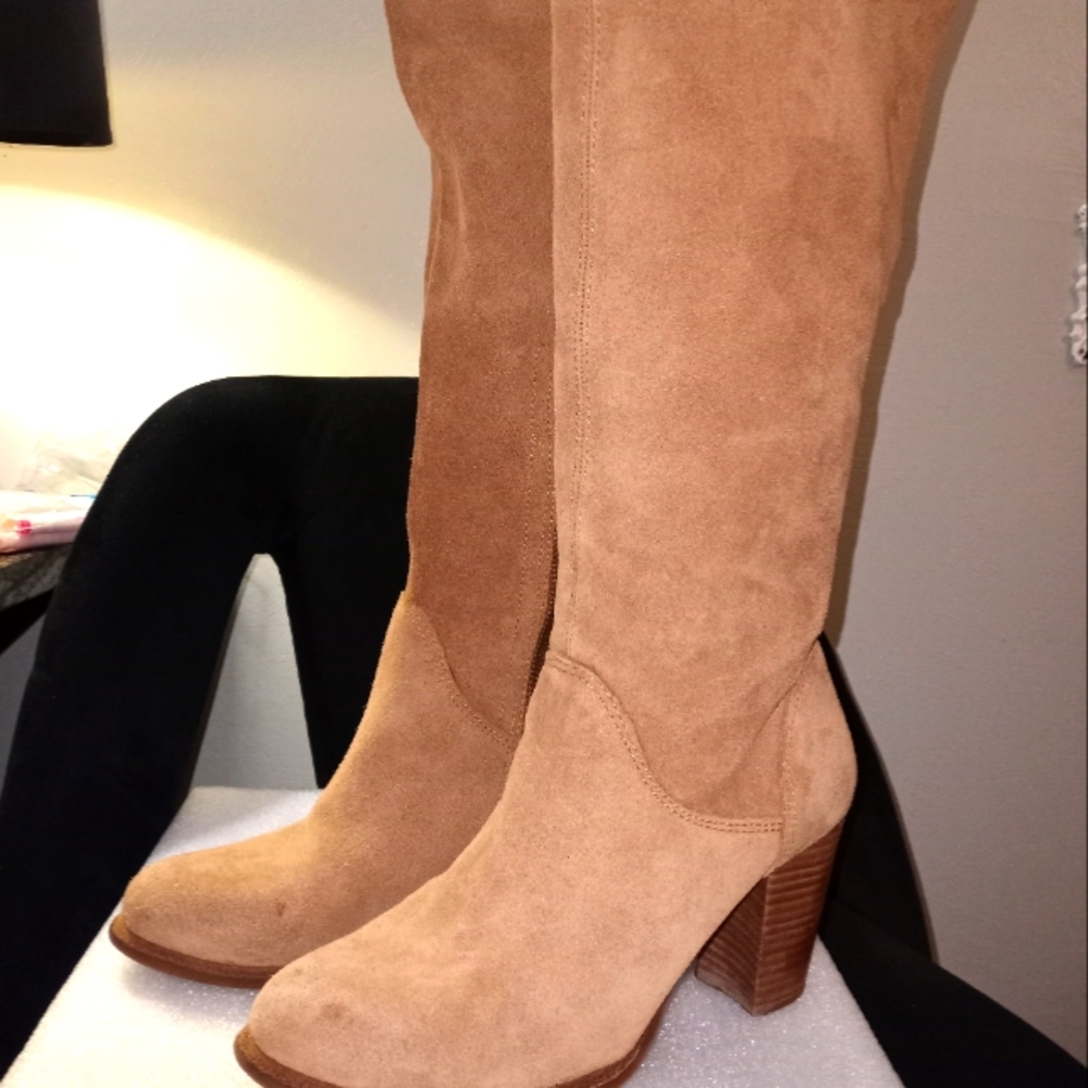 Ugg camel suede heel riding boots